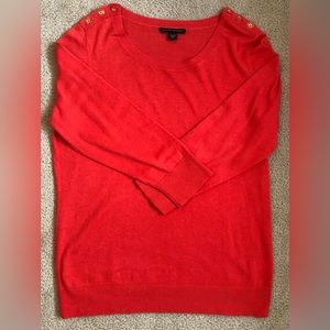 Banana Republic Orange Sweater with button shoulder detail - size XL